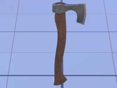 Battele ax PBR lov-poly 3D Model Low-poly 3D model