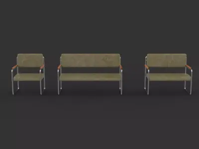Waiting chair 04 3D model