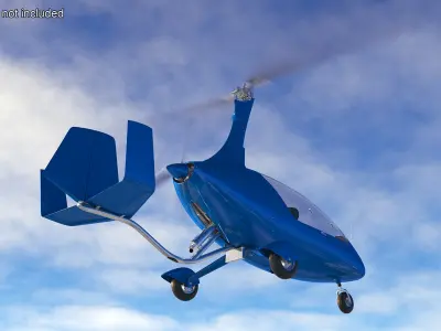 Rotorcraft Autogyro Blue 3D model