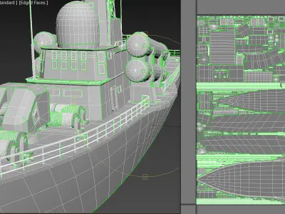 Battleship PBR Low-poly 3D model