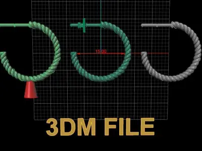 Earring Hoop Rope Twist Opened Back 15MM DIAMETER 3D print model