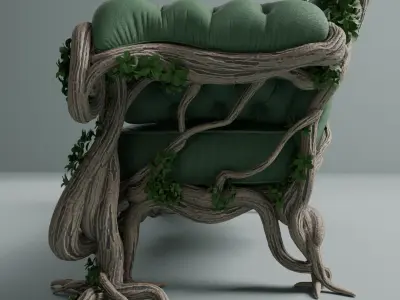 Fantasy Enchanted Forest Sofa 3D model