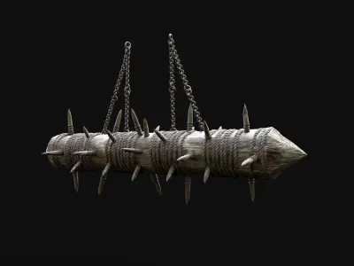 JAGGED LOG PITFALL BOOBY TRAP HUNTER DEADFALL Low-poly 3D model