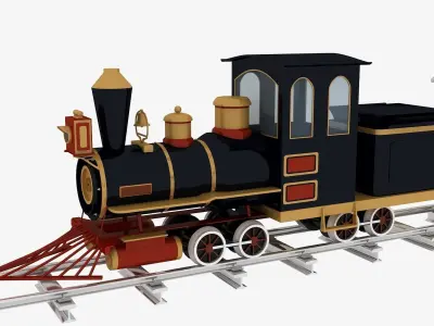 Amusement Park Train 3D model buy