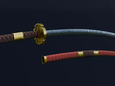 Katana - Sandai Kitetsu Low-poly 3D model