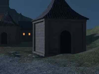 Mystical Village At Dusk 3D model