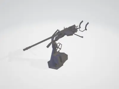 GERMAN AA GUN WW2 Low-poly 3D model