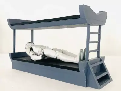 BARRACK SOLDIER BUNK BED 3D print model