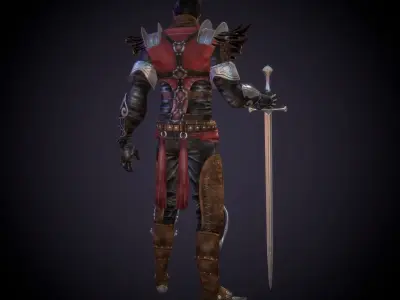 Character Warrior Low-poly 3D model