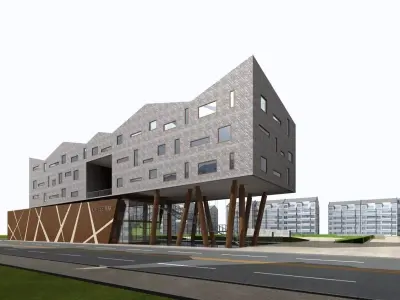 Hotel Building 3D model 86