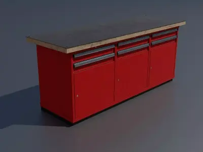 Workshop workbench 2 PBR 3D model