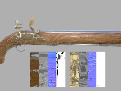 PBR Musket Pistol 3d model Free 3D model