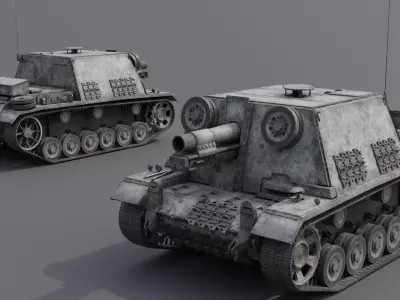 Sturm-Infanteriegeschutz 33B Low-poly 3D model