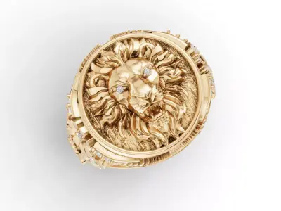 Lion Ring 3D print model