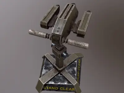 TURRET 02 Low-poly 3D model