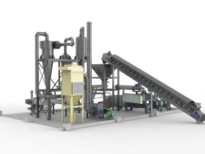 Industry tank Mining processing plant equipment 3d model props 3D model