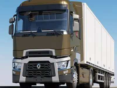 Renault Range T 4X2 with Trailer 3D model