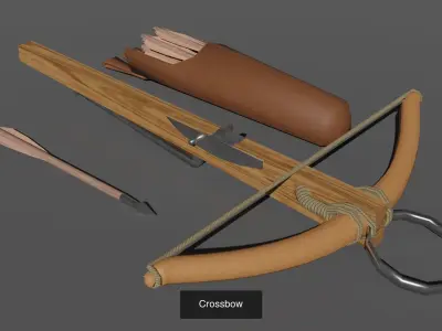 Medieval Bows and Crossbows 3D Model Collection