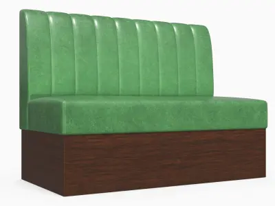 Upholstered Restaurant Booth Bench 3D model