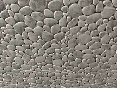 Panel smooth pebble many part 3D model