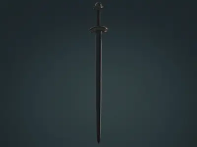 Viking Sword F - Fantasy Weapon Low-poly 3D model