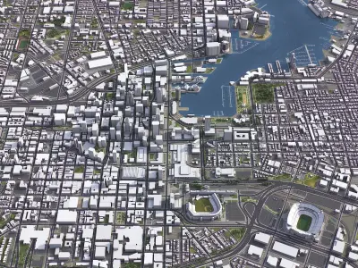 Baltimore - 3D City Model Low-poly 3D model