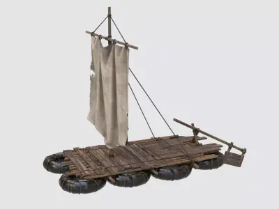 Survival Raft Ver 03 Low-poly 3D model