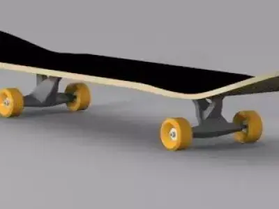 Skateboard with wheels 3D model purchase
