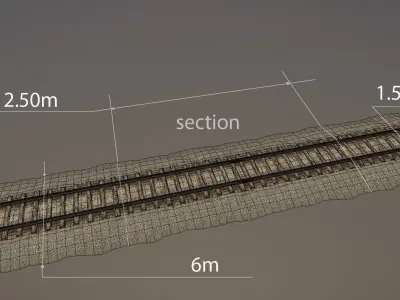 Old Railway  Low-poly 3D model