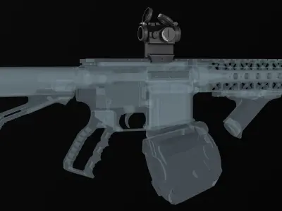 Aimpoint Micro H-2 Red Dot Reflex Sight Low-poly 3D model