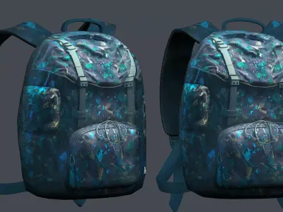 Backpack Camping Generic military human bag storqge baggage Low-poly 3D model 7
