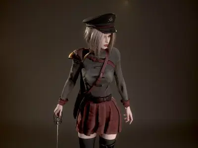 Red Admiral Lady Low-poly 3D model