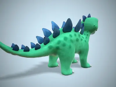 cartoon stego Low-poly 3D model