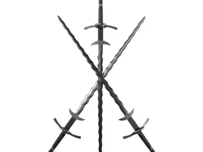 Flamberg Two Handed Low-poly 3D model