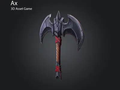 Axe stylized Free low-poly 3D model