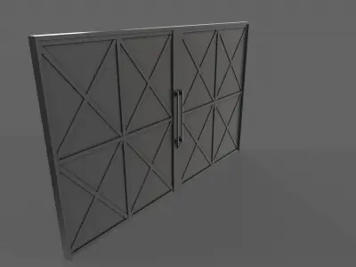 PBR Industrial Gate 1 Low-poly 3D model