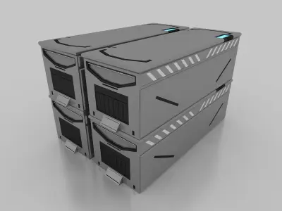 SCI FI CRATE MODEL 3DS MAX 3D model