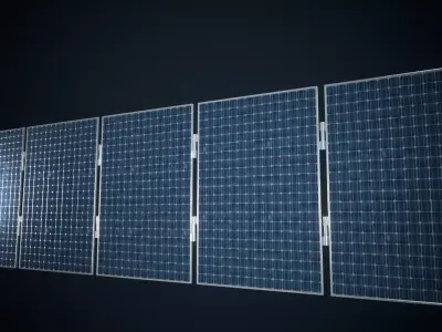 Solar Panel Array Free low-poly 3D model