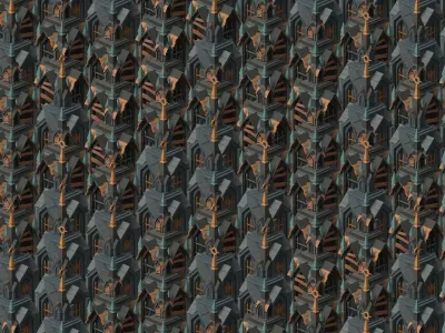 Low Poly Fantasy Scary Creepy Dark Halloween Asset Pack Low-poly 3D model
