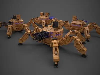 Crab Tank Low-poly 3D model