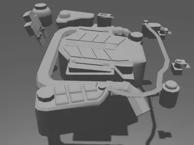 Engine toilet seat Low-poly 3D model