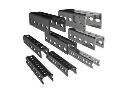 Metal framing U cross section  Low-poly 3D model