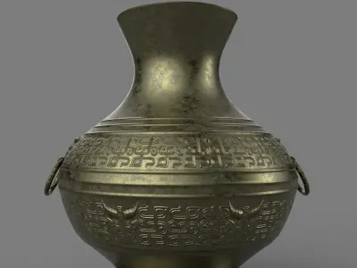 ancient bronze ware Low-poly 3D model