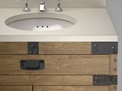 HEIRLOOM SILVER Double washbasin Restoration Hardware 3D model
