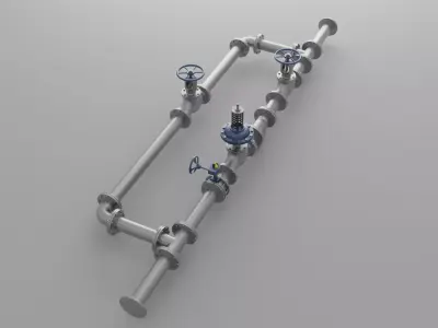 DPCV Piping Assembly Visual Low-Poly 3D model