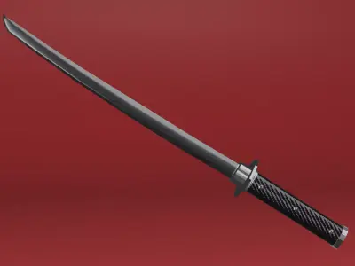 Tactical Katana  Low-poly 3D model