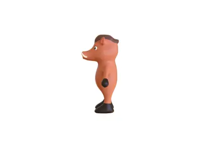 High-Quality 3D Cute Wild Boar for Games Low-poly 3D model