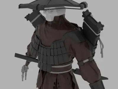 The Dead Warrior game ready  Low-poly 3D model