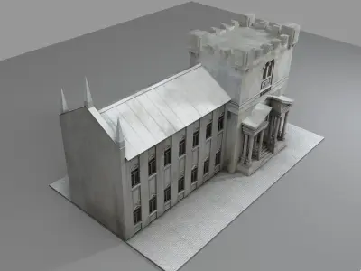 Church Building Low-poly 3D model purchase