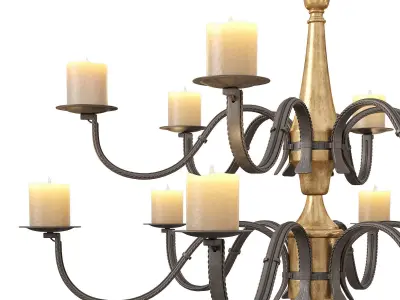 Paul Ferrante Rustic Style Chandelier The Clinton 3D model